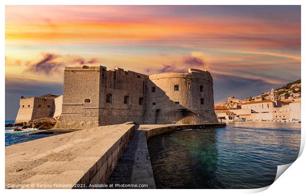 Fort St. John. Dubrovnik. Croatia. Print by Sergey Fedoskin
