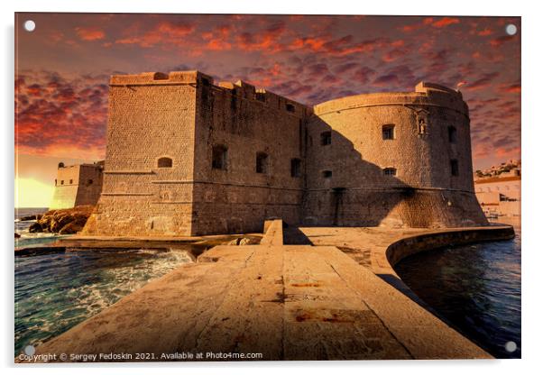 Fort St. John. Dubrovnik. Croatia. Acrylic by Sergey Fedoskin