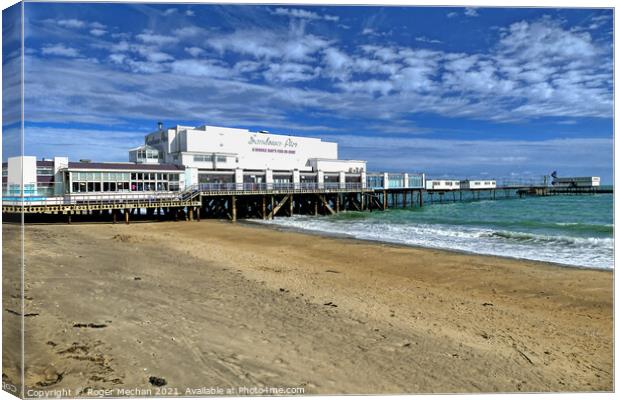 Sandown Pier Isle of Wight Canvas Print by Roger Mechan