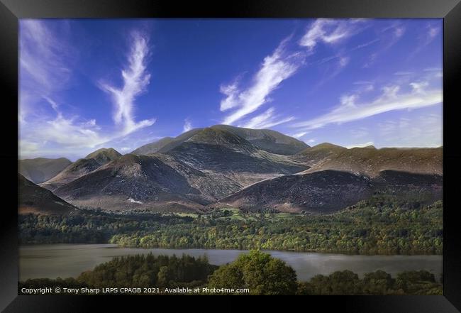 THE WESTERN FELLS VIEWED FROM DERWENT WATER Framed Print by Tony Sharp LRPS CPAGB