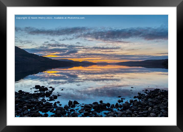 Sunset on Loch Rannoch  Framed Mounted Print by Navin Mistry