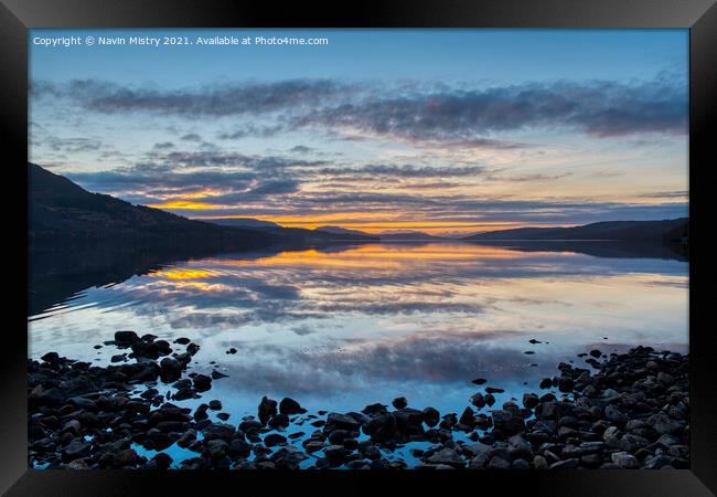 Sunset on Loch Rannoch  Framed Print by Navin Mistry