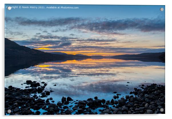 Sunset on Loch Rannoch  Acrylic by Navin Mistry