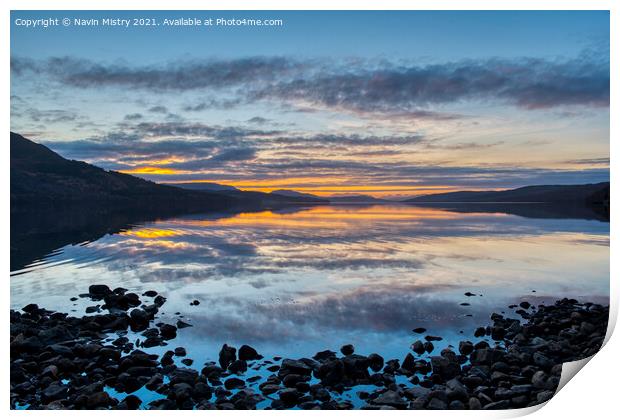 Sunset on Loch Rannoch  Print by Navin Mistry