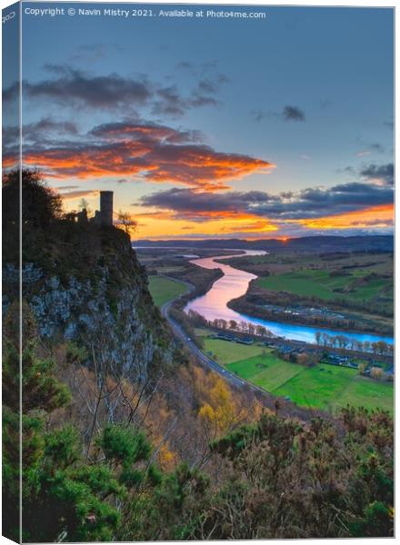 Kinnoull Hill Sunrise  Canvas Print by Navin Mistry