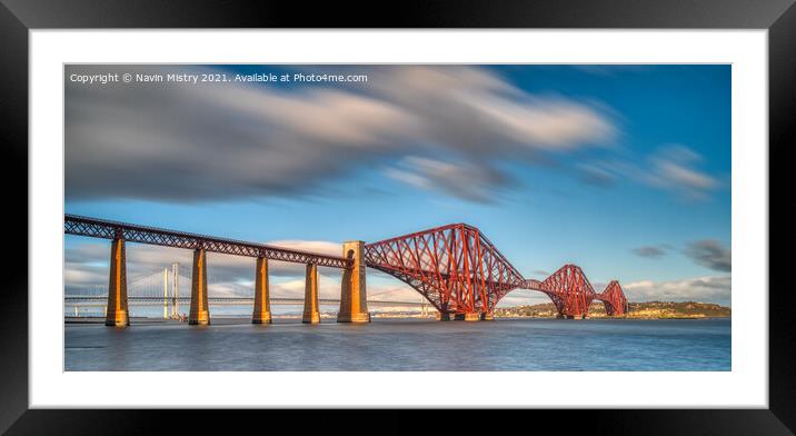A panoramic view of the Forth Bridge   Framed Mounted Print by Navin Mistry