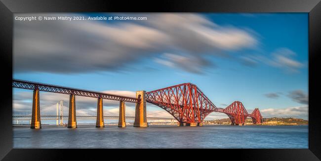 A panoramic view of the Forth Bridge   Framed Print by Navin Mistry