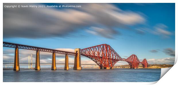 A panoramic view of the Forth Bridge   Print by Navin Mistry