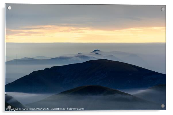 Snowdonia mist. Acrylic by John Henderson