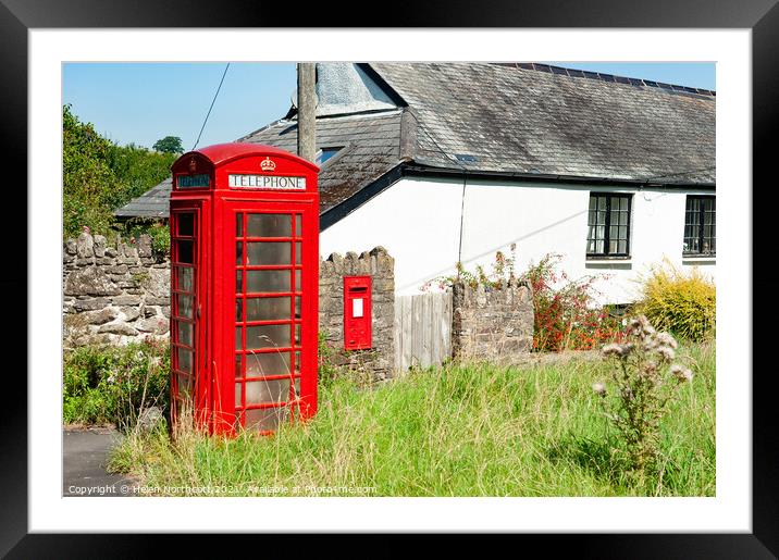 Dean Red Telephone Box Dartmoor Framed Mounted Print by Helen Northcott