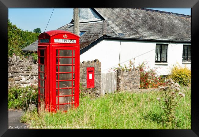 Dean Red Telephone Box Dartmoor Framed Print by Helen Northcott
