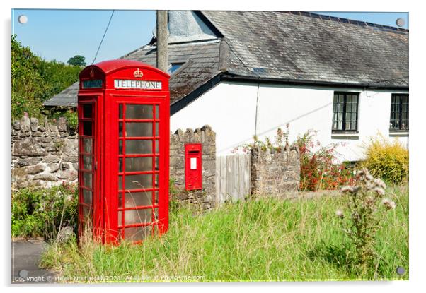 Dean Red Telephone Box Dartmoor Acrylic by Helen Northcott