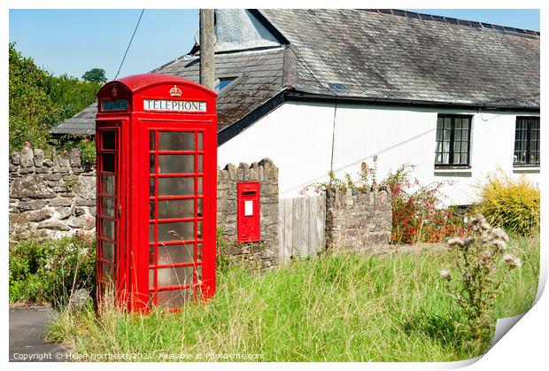 Dean Red Telephone Box Dartmoor Print by Helen Northcott