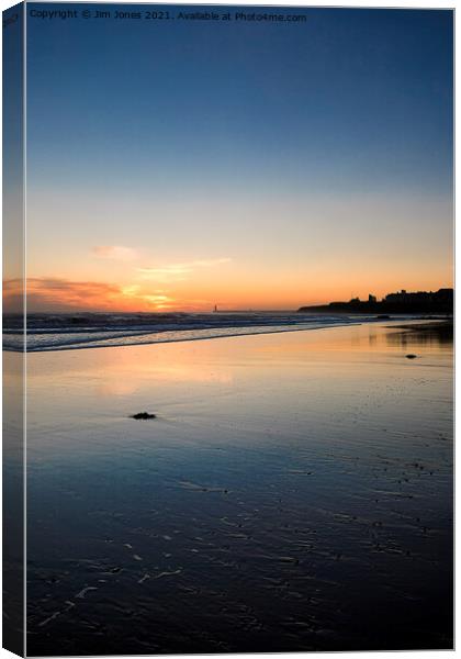 December daybreak over Tynemouth Long Sands Canvas Print by Jim Jones