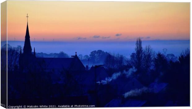 Sun Rise Over the Small Village of Saint Front. No Canvas Print by Malcolm White