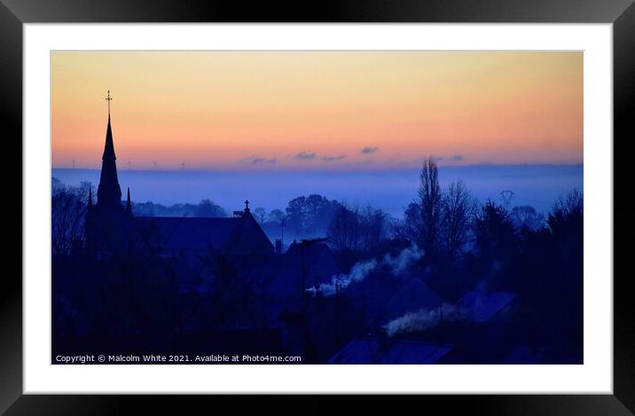 Sun Rise Over the Small Village of Saint Front. No Framed Mounted Print by Malcolm White