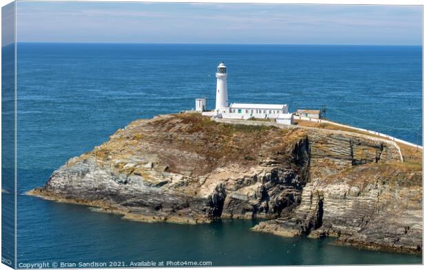 South Stack Lighthouse Canvas Print by Brian Sandison