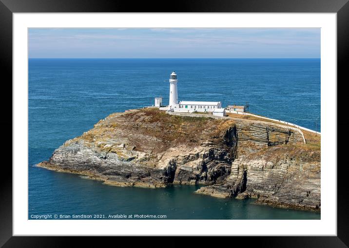 South Stack Lighthouse Framed Mounted Print by Brian Sandison