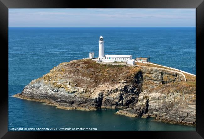 South Stack Lighthouse Framed Print by Brian Sandison
