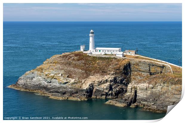 South Stack Lighthouse Print by Brian Sandison