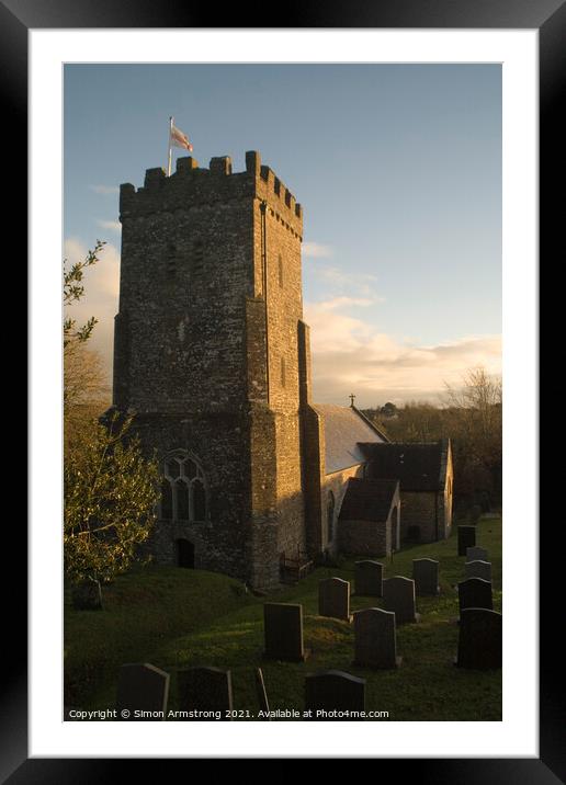 St. James the Less Church, Kingston, Devon Framed Mounted Print by Simon Armstrong