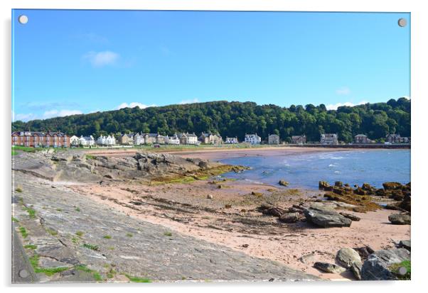 Kames Bay beach scene Millport Acrylic by Allan Durward Photography