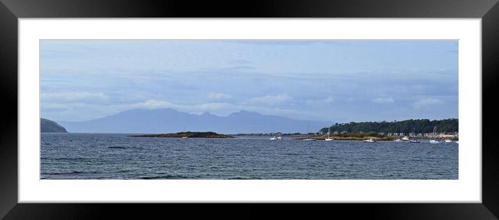 The Eileans Millport, Arran`s mountains as backdro Framed Mounted Print by Allan Durward Photography