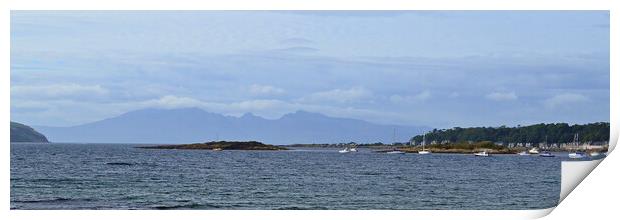 The Eileans Millport, Arran`s mountains as backdro Print by Allan Durward Photography