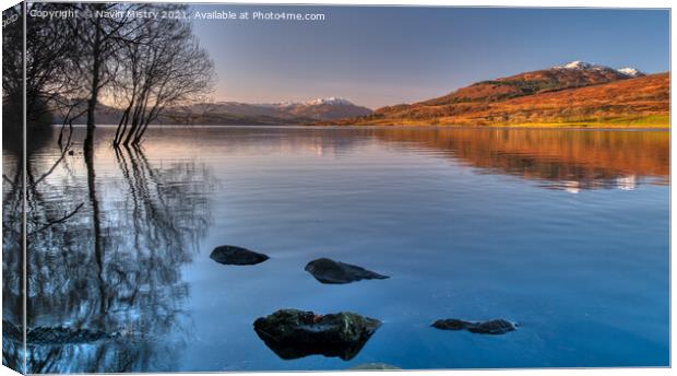 A view of Loch Venachar and Ben Venue Canvas Print by Navin Mistry