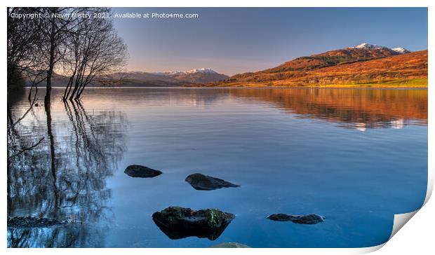 A view of Loch Venachar and Ben Venue Print by Navin Mistry