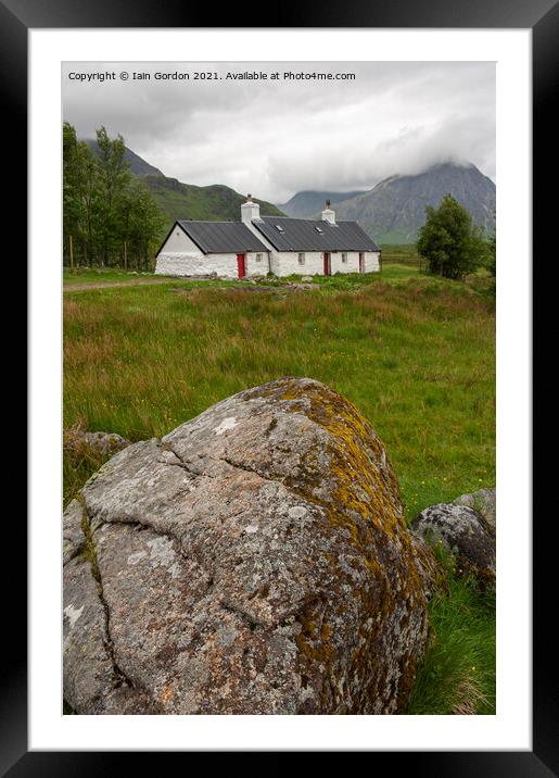 The Black Rock Cottage & Buachaille Etive Mor Glencoe Scotland Framed Mounted Print by Iain Gordon