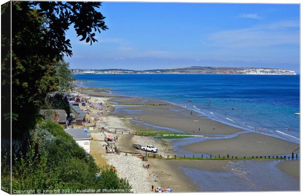 Sandown bay from the Appley steps, Isle of Wight, UK. Canvas Print by john hill