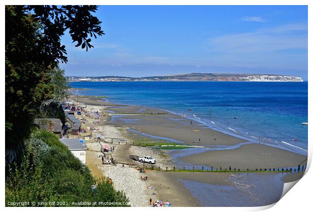 Sandown bay from the Appley steps, Isle of Wight, UK. Print by john hill