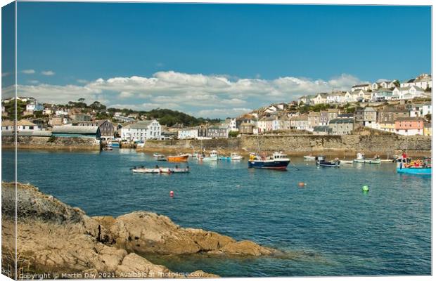 Serenity at Mevagissey Canvas Print by Martin Day