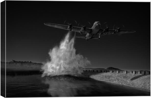 T for Tommy attacking the Sorpe Dam B&W version Canvas Print by Gary Eason