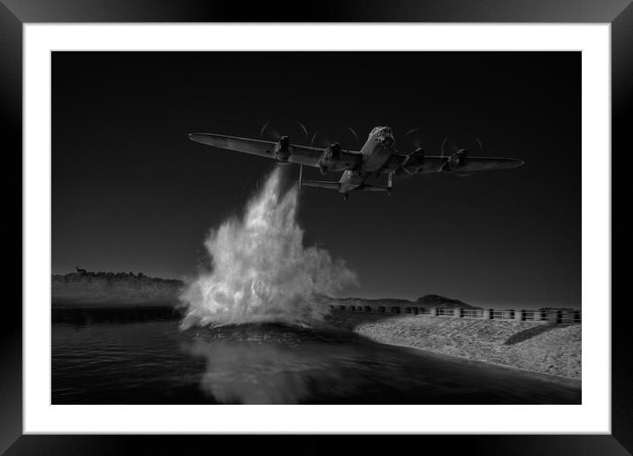T for Tommy attacking the Sorpe Dam B&W version Framed Mounted Print by Gary Eason