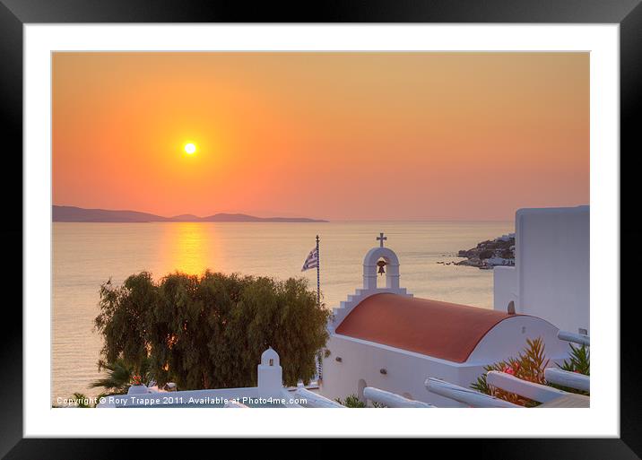 Mykonos sunset from Agios Ioannis Framed Mounted Print by Rory Trappe