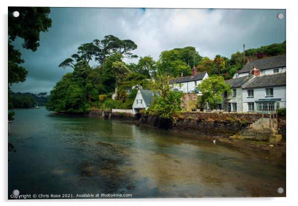 Helford village Acrylic by Chris Rose