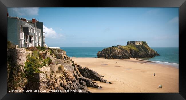 Tenby seafront Framed Print by Chris Rose