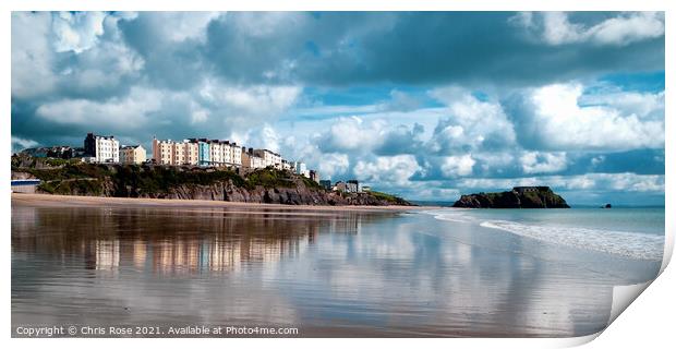 Tenby reflected Print by Chris Rose