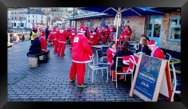 Santa Loves Brixham Harbour  Framed Print by Peter F Hunt