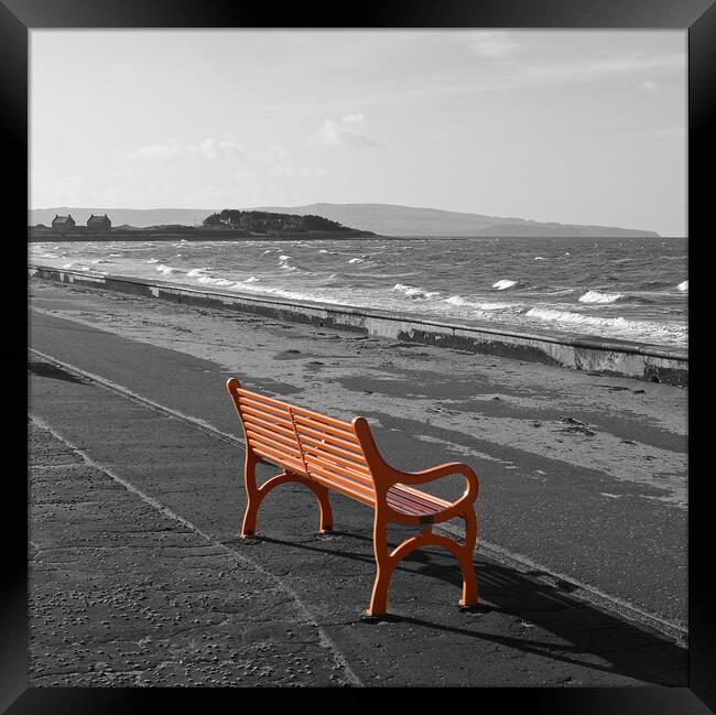 Prestwick beach bench Framed Print by Allan Durward Photography