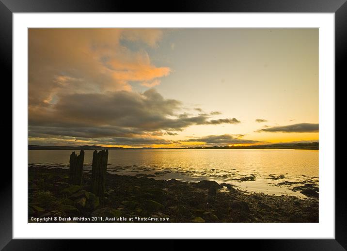 Sunset over Kingoodie Bay, Invergowrie Framed Mounted Print by Derek Whitton