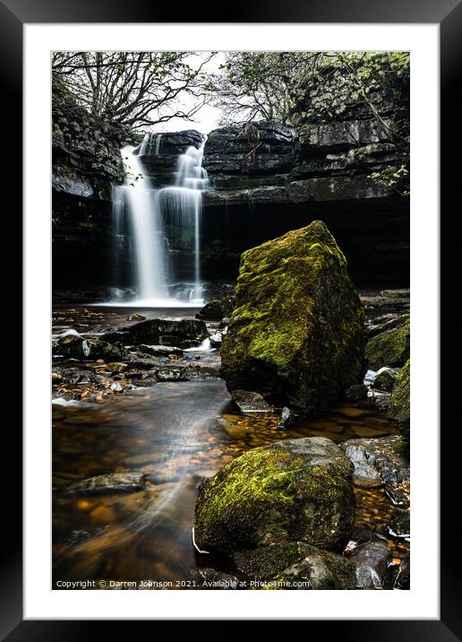 SummerHill Force and Gibson's Cave Framed Mounted Print by Darren Johnson