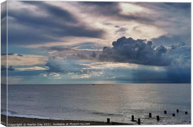 Majestic Storm Clouds Roll Over Hunstanton Beach Canvas Print by Martin Day