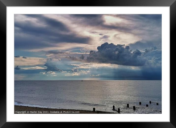 Majestic Storm Clouds Roll Over Hunstanton Beach Framed Mounted Print by Martin Day