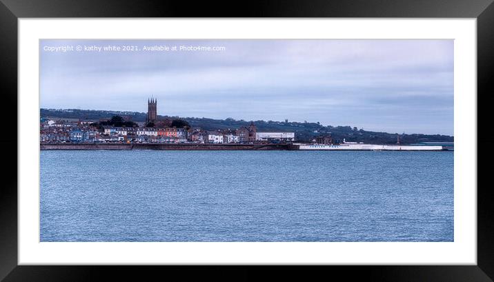 Penzance Cornwall,  Jubilee Pool Framed Mounted Print by kathy white