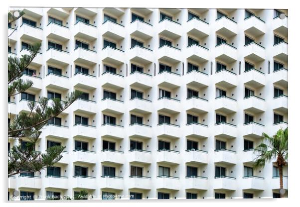 Hotel resort in concrete in Playa las Americas on Tenerife, Spai Acrylic by Frank Bach