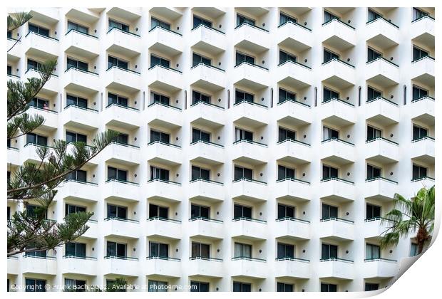 Hotel resort in concrete in Playa las Americas on Tenerife, Spai Print by Frank Bach