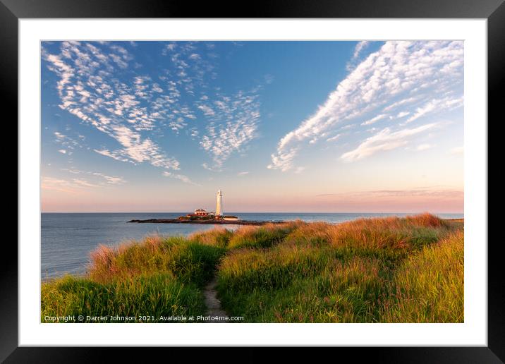 St Mary's Lighthouse  Framed Mounted Print by Darren Johnson